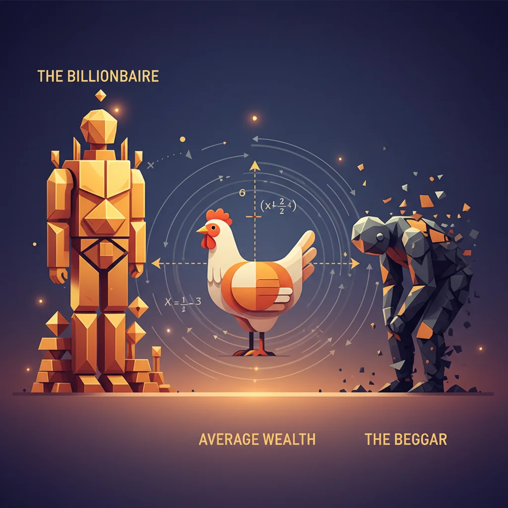 The Billionaire, The Beggar, and the Chicken: Why Average Wealth is a Dangerous Illusion